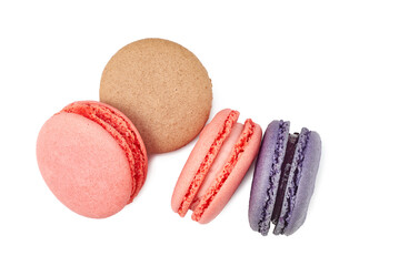 A Beautiful Display of Colorful Macarons Arranged on a White Background for Perfect Presentation