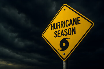 Naklejka premium Hurricane Alert Sign Warns of Impending Storm Season