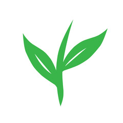 Fototapeta premium Flat design illustration of leaf icon. Green leaf icon illustration. Green leaf illustration 