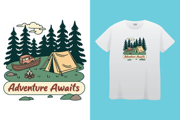 fishing illustration holiday graphic lake design mountains badge outdoor vintage adventure