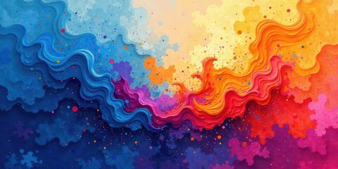 Obraz premium Abstract Colorful Waves of Vivid Hues and Energetic Splashes A Dynamic Composition