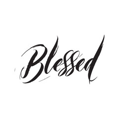 Stylish calligraphy text logo Blessed