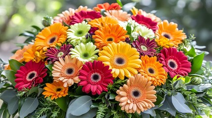 Vibrant Gerbera Daisy Bouquet Colorful Flowers