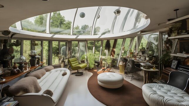 57. Futuristic home filled with vintage artifacts from other centuries