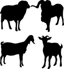 Black silhouette of a goat vector illustration