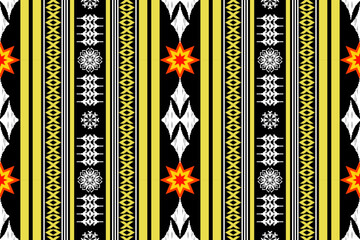 Ethnic Figure aztec embroidery style.Geometric ikat oriental traditional art pattern.Design for ethnic background,wallpaper,fashion,clothing,wrapping,fabric,element,sarong,graphic,vector illustration.