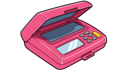 Pink Electronic Device with Open Lid