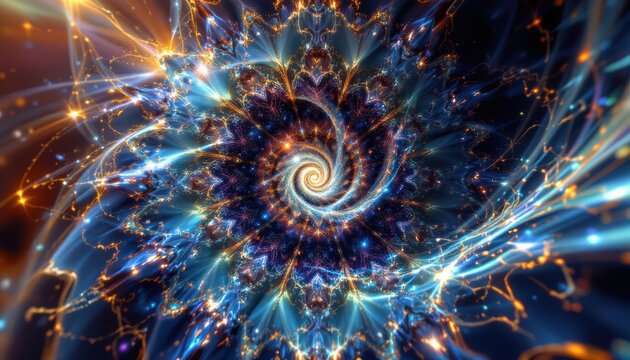 create an abstract puter generated fractal design featuring a never ending pattern that is infinitely plex and self similar across different scales