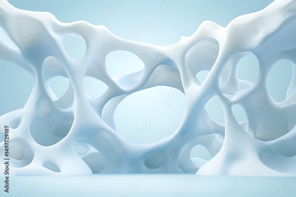 Fototapete abstract white organic structure with intricate patterns