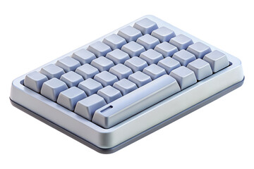 Compact 3d rendered keyboard isolated on transparent background