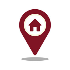 home location icon, home location symbol isolated on transparent background