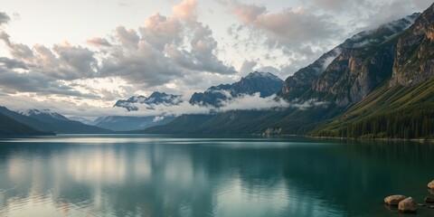 Misty Mountain Lake at Twilight