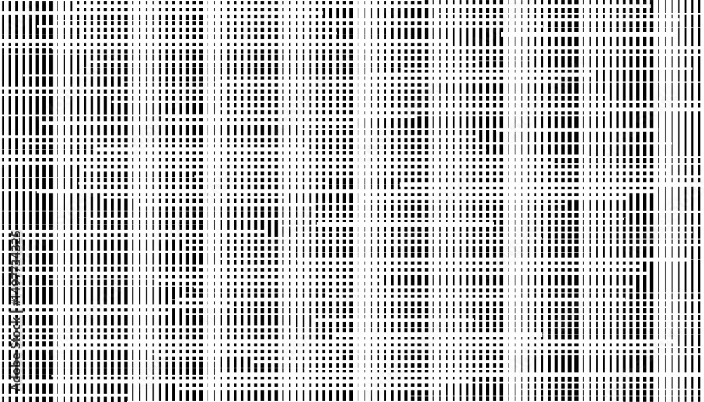 Poster black and white abstract transition pattern with broken lines effect for modern background and jerse