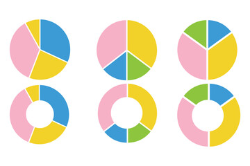 Set of pie chart graph design