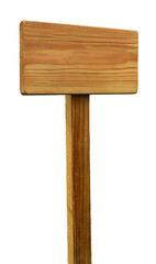 A solid wooden sign, blank and isolated on a transparent background, ideal for mockups of custom...