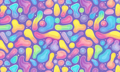 Modern Memphis Inspired: Abstract Fluid Color Pattern