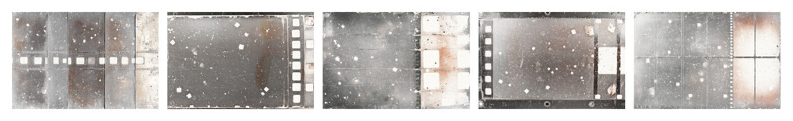 Obraz premium PNG Vintage film strip texture, element set on transparent background