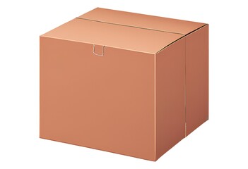 Fototapeta premium Plain brown cardboard box on a white background, commonly used for packaging, shipping, moving, or storage—open and ready for use
