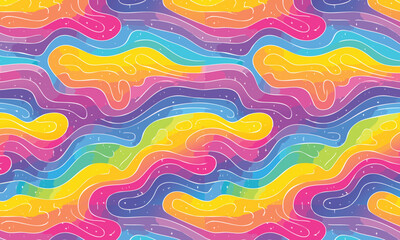 Modern Memphis Inspired Abstract Fluid Pattern