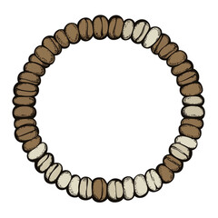 Obraz premium round frame made of coffee bean isolated on white