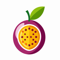 passion fruit vector icon on white background	