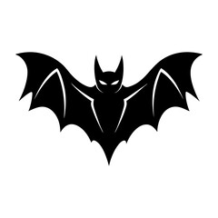 Silhouette of a bat with wings spread wide open