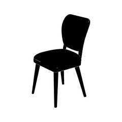 Silhouette of a modern chair with padded seat design