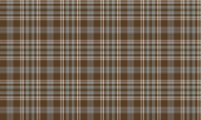 Seamless plaid pattern, brown, white, gray, suitable for textile and clothing design such as skirts, pants, shirts, adding a classic style, vector illustration.