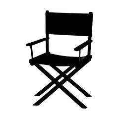 Silhouette of a directors chair on a white background
