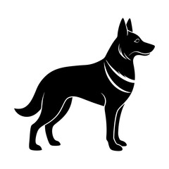 Silhouette of a standing german shepherd dog image