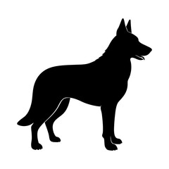Silhouette of a standing german shepherd dog profile