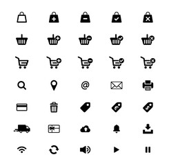 Web icon set vector on black colour