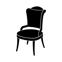 Illustration of a classic ornate black chair design