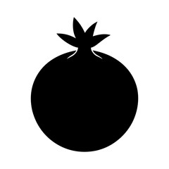 Silhouette of a single pomegranate fruit design art
