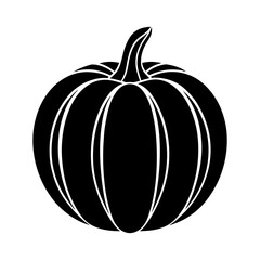 Silhouette of a pumpkin with a curved stem design