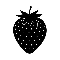 Illustration of a black strawberry with white seeds