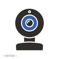 flat vector illustration, webcam icon