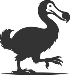 Vector drawing of a dodo bird silhouette black