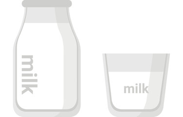 Obraz premium milk bottle and glass