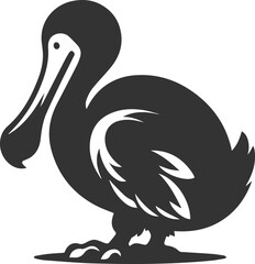 Vector drawing of a dodo bird silhouette black © MDAbdul