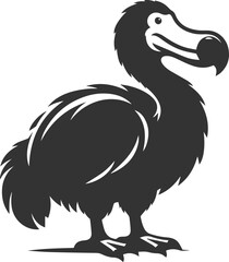 Vector drawing of a dodo bird silhouette black © MDAbdul