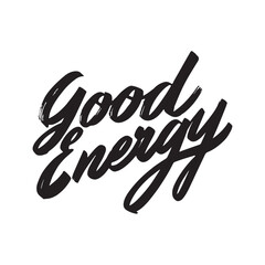 Fototapeta premium Stylish calligraphy text logo Good Energy