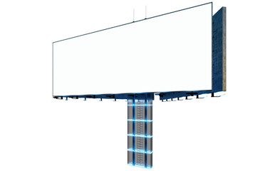3d rendering large blank billboard providing copy space on white background