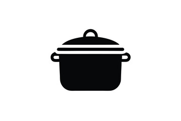 Cooking pot silhouette icon kitchenware design element