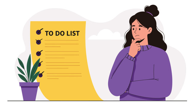 Woman Holding a To-Do List