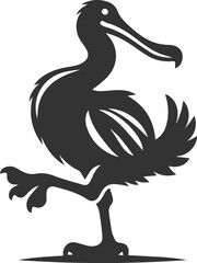 Vector drawing of a dodo bird silhouette black © MDAbdul