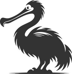 Vector drawing of a dodo bird silhouette black © MDAbdul