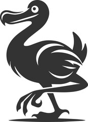 Vector drawing of a dodo bird silhouette black © MDAbdul