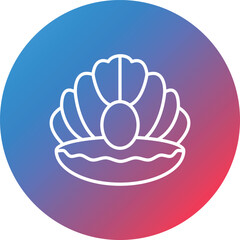 Oyster Line Gradient Circle Background Icon