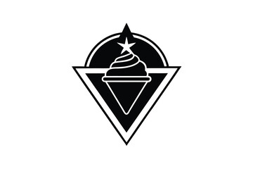 Ice cream cone silhouette logo design modern minimalist style